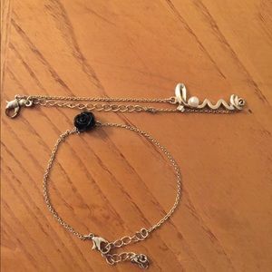 “Love” and flower Bracelet duo